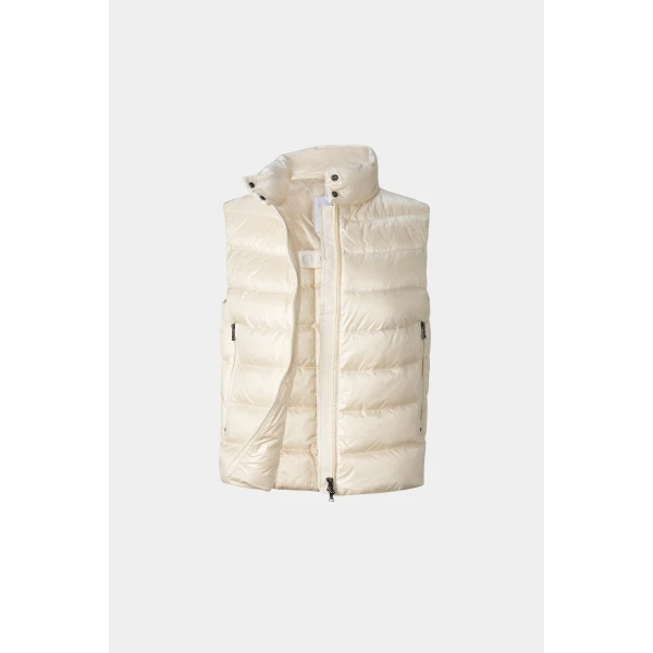 Bogner Milly Lightweight Down Vest in Off White, view 2 | Vests | Coveti