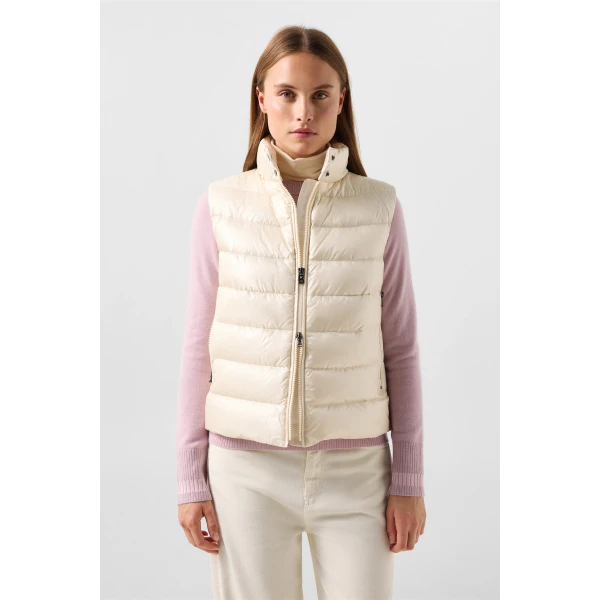 Bogner Milly Lightweight Down Vest in Off White, view 4 | Vests | Coveti