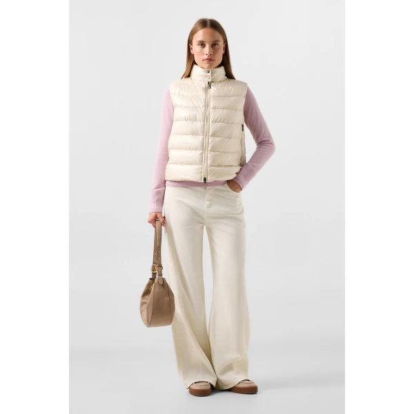 Bogner Milly Lightweight Down Vest in Off White, view 6 | Vests | Coveti