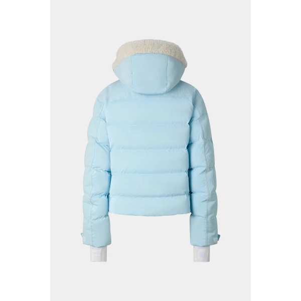 Bogner Minu Cord Down Ski Jacket in Light Blue, view 3 | Jackets | Coveti