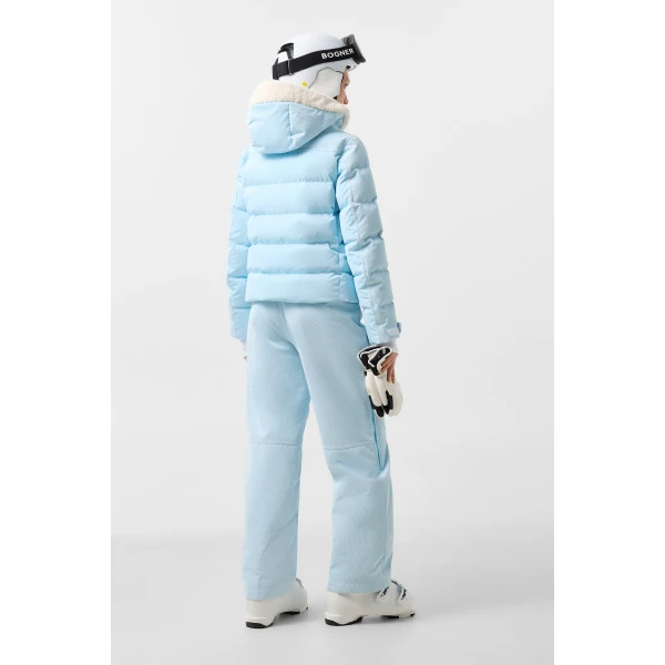 Bogner Minu Cord Down Ski Jacket in Light Blue, view 5 | Jackets | Coveti