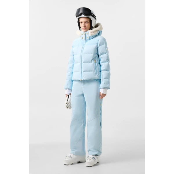 Bogner Minu Cord Down Ski Jacket in Light Blue, view 6 | Jackets | Coveti