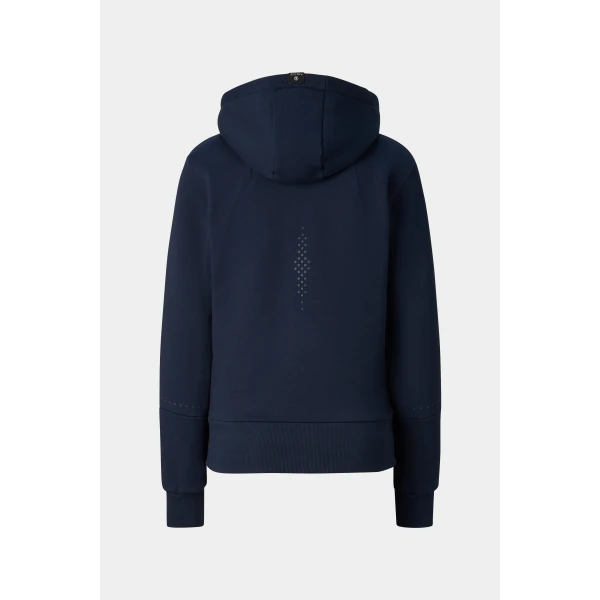 Bogner Nada Cotton Hoodie Jersey Jacket in Navy, view 2 | Hoodies | Coveti