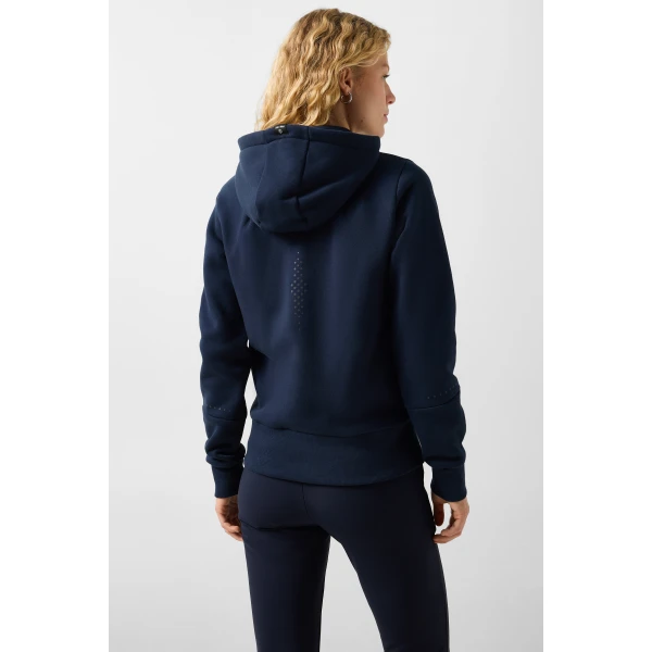 Bogner Nada Cotton Hoodie Jersey Jacket in Navy, view 4 | Hoodies | Coveti