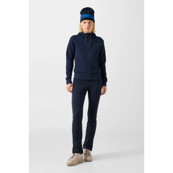 Bogner Nada Cotton Hoodie Jersey Jacket in Navy, view 5 | Hoodies | Coveti