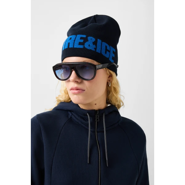 Bogner Nada Cotton Hoodie Jersey Jacket in Navy, view 6 | Hoodies | Coveti