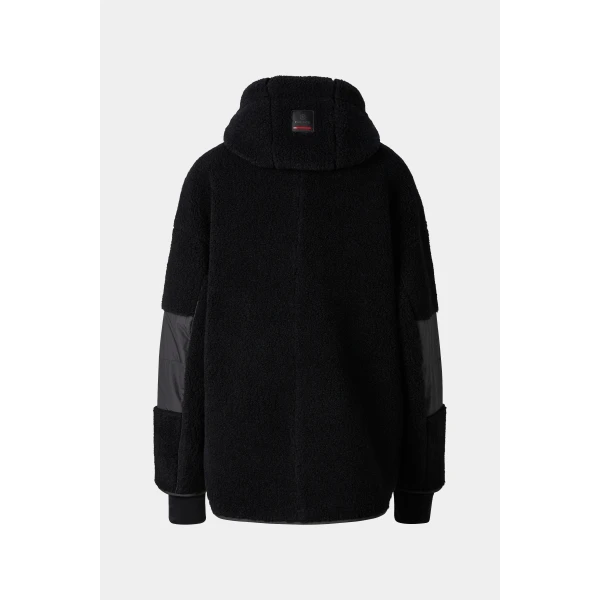 Bogner Naera Mid-Layer Teddy Jacket in Black, view 3 | Jackets | Coveti