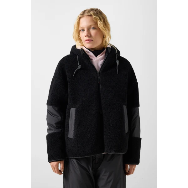 Bogner Naera Mid-Layer Teddy Jacket in Black, view 4 | Jackets | Coveti