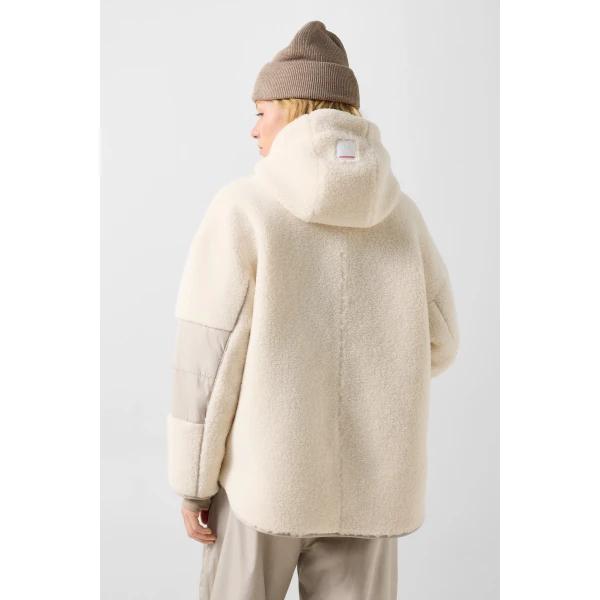 Bogner Naera Mid-Layer Teddy Jacket in Off White, view 5 | Jackets | Coveti