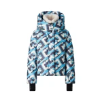 Bogner Naia Down Ski Jacket in Cyan, Navy and White | Jackets | Coveti