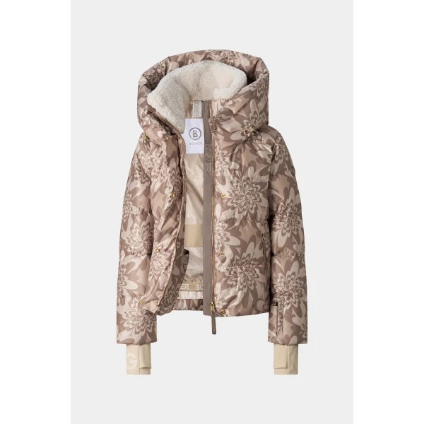 Bogner Naia Down Ski Jacket in Hazel and Beige, view 2 | Jackets | Coveti