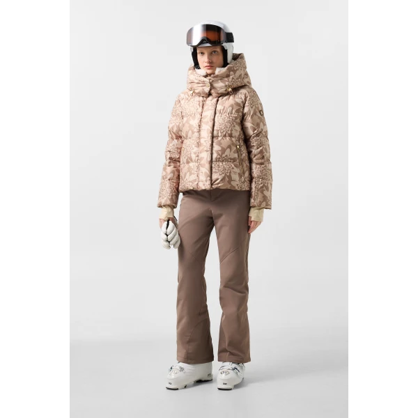 Bogner Naia Down Ski Jacket in Hazel and Beige, view 6 | Jackets | Coveti