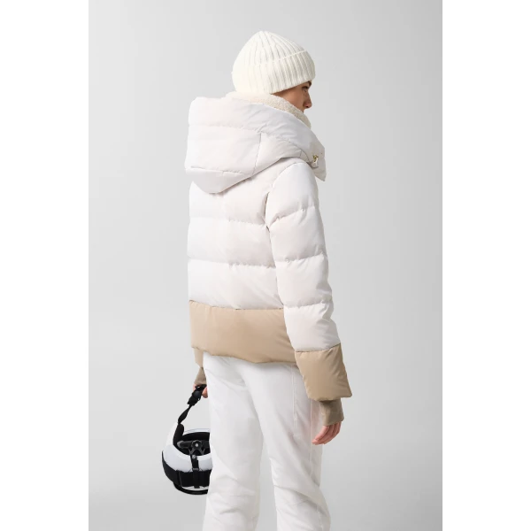 Bogner Naia Down Ski Jacket in Off White, view 5 | Jackets | Coveti