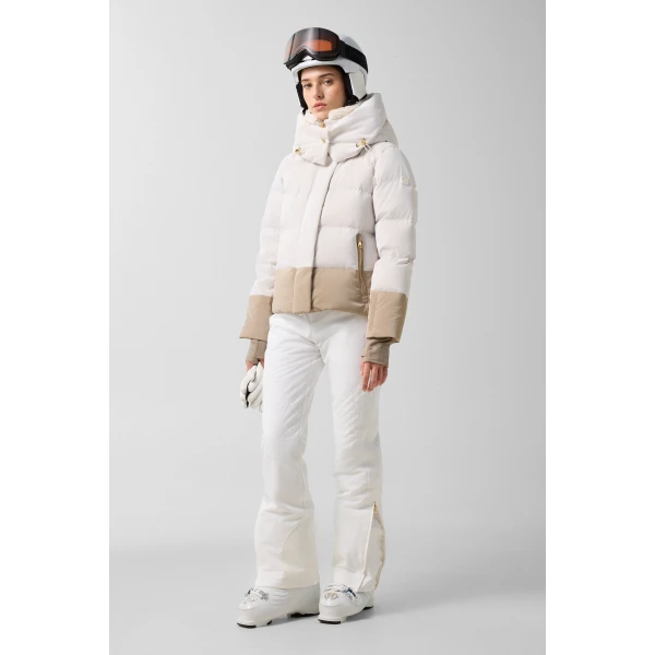 Bogner Naia Down Ski Jacket in Off White, view 6 | Jackets | Coveti