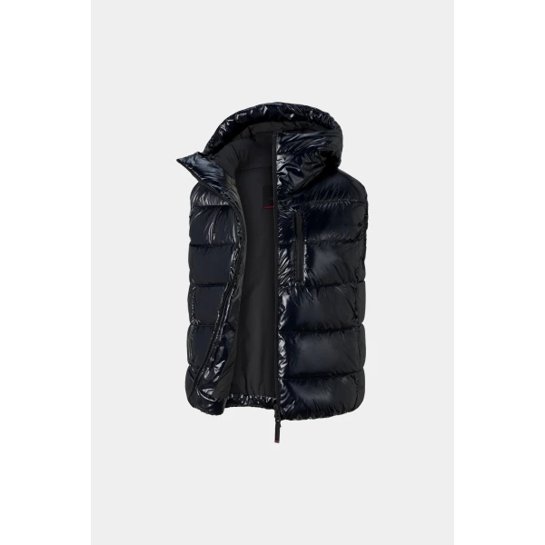 Bogner Naima Quilted Waistcoat in Navy, view 2 | Vests | Coveti
