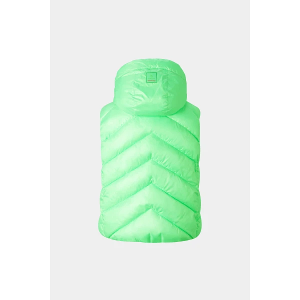 Bogner Naima Quilted Waistcoat in Neon Green, view 3 | Vests | Coveti