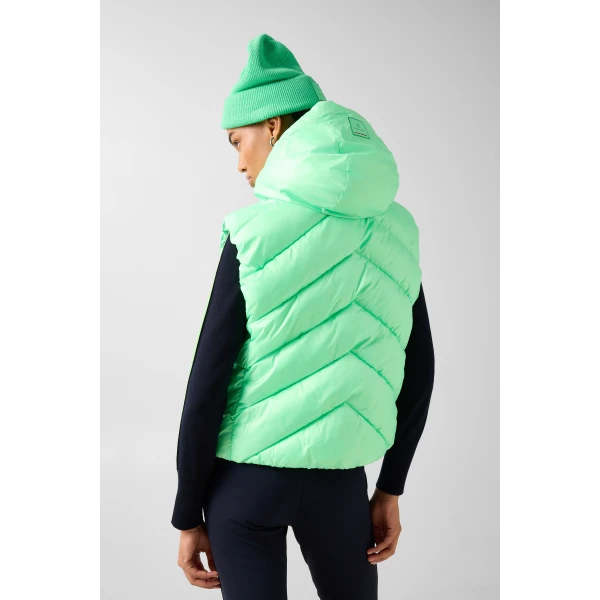 Bogner Naima Quilted Waistcoat in Neon Green, view 5 | Vests | Coveti