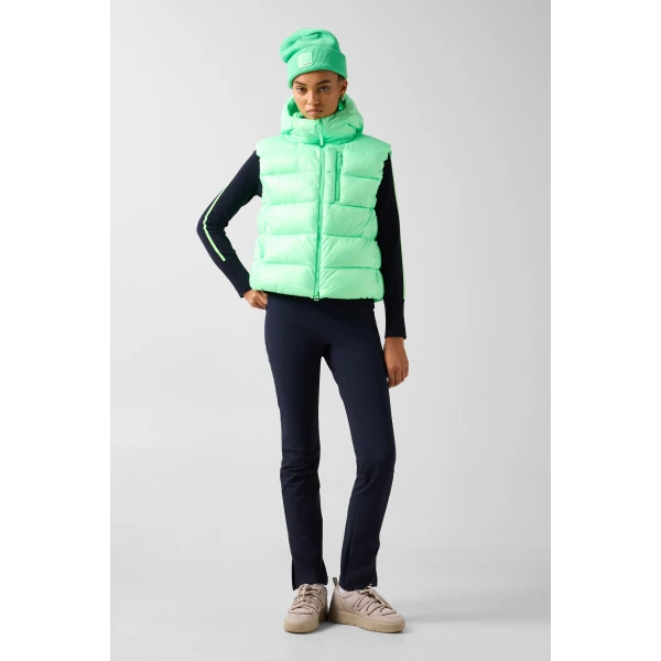 Bogner Naima Quilted Waistcoat in Neon Green, view 6 | Vests | Coveti