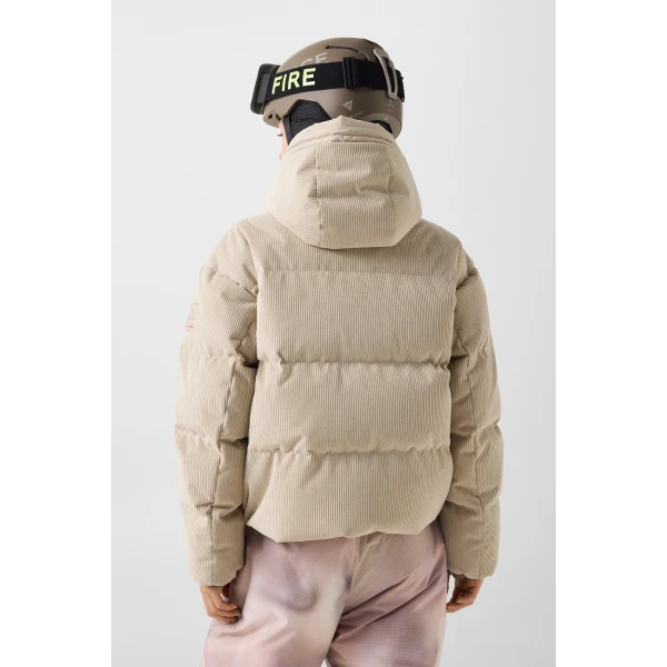 Bogner Neila Corduroy Ski Jacket in Beige, view 5 | Jackets | Coveti