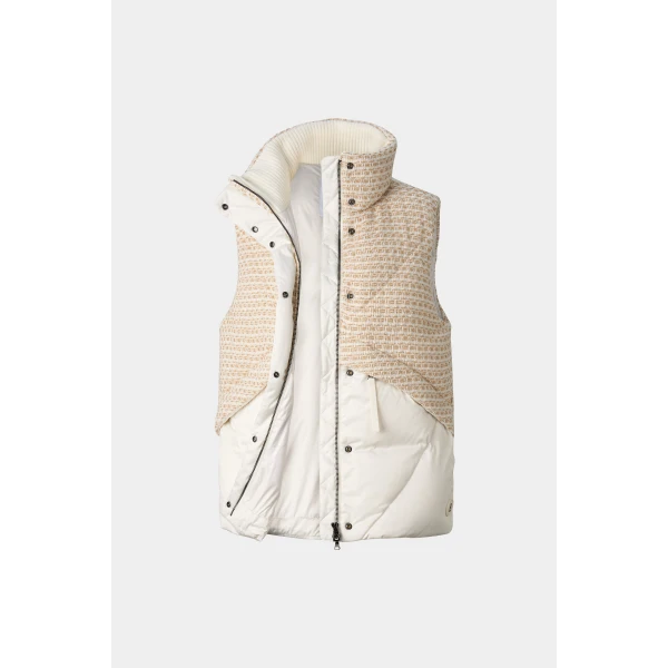 Bogner Netty Down Vest in Off White and Beige, view 2 | Vests | Coveti