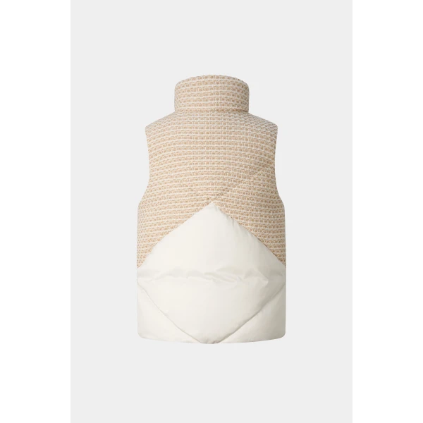 Bogner Netty Down Vest in Off White and Beige, view 3 | Vests | Coveti