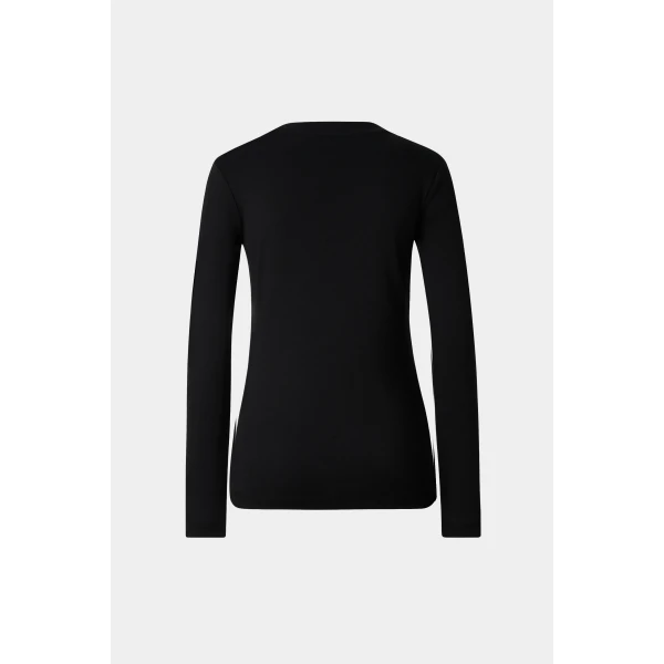 Bogner Nikini Cotton Long-Sleeved Top in Black, view 2 | Long Sleeve | Coveti