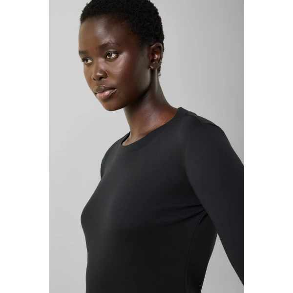 Bogner Nikini Cotton Long-Sleeved Top in Black, view 6 | Long Sleeve | Coveti