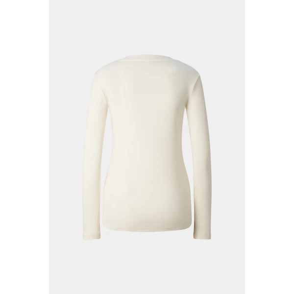 Bogner Nikini Cotton Long-Sleeved Top in Off White, view 2 | Long Sleeve | Coveti