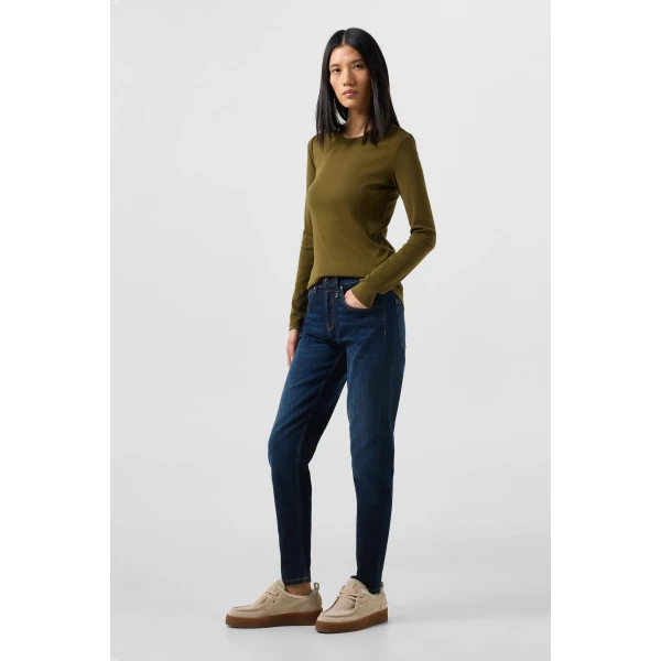 Bogner Nikini Cotton Long-Sleeved Top in Olive, view 5 | Long Sleeve | Coveti