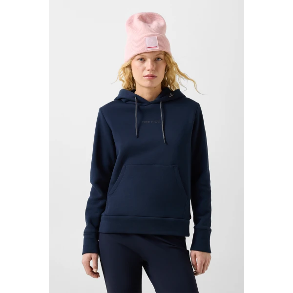 Bogner Nila Cotton Hoodie in Navy, view 3 | Hoodies | Coveti