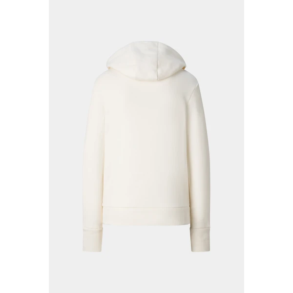 Bogner Nila Cotton Hoodie in Off White, view 2 | Hoodies | Coveti