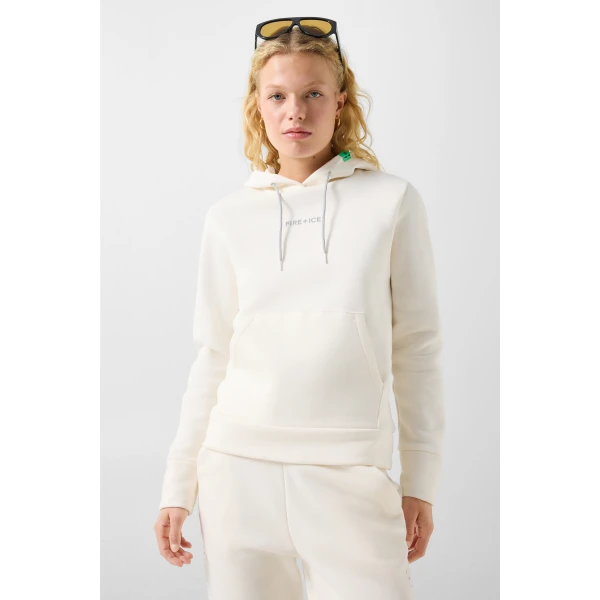Bogner Nila Cotton Hoodie in Off White, view 3 | Hoodies | Coveti
