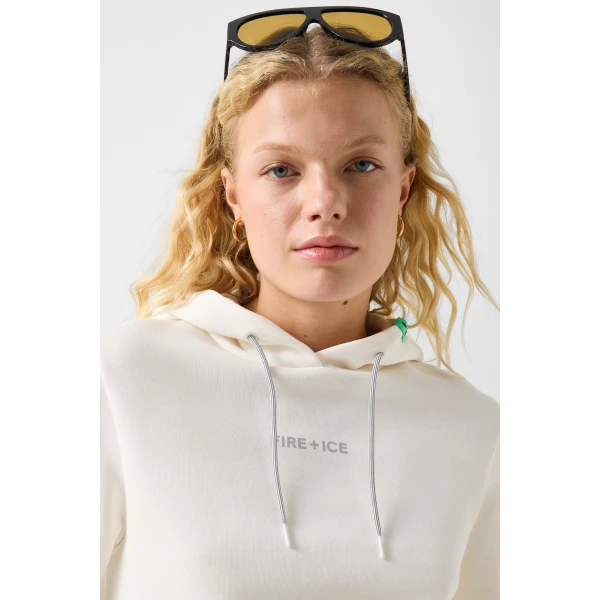 Bogner Nila Cotton Hoodie in Off White, view 6 | Hoodies | Coveti