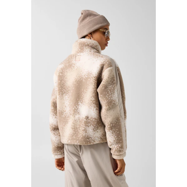 Bogner Ninetta Mid-Layer Teddy Jacket in Beige and Brown, view 5 | Jackets | Coveti