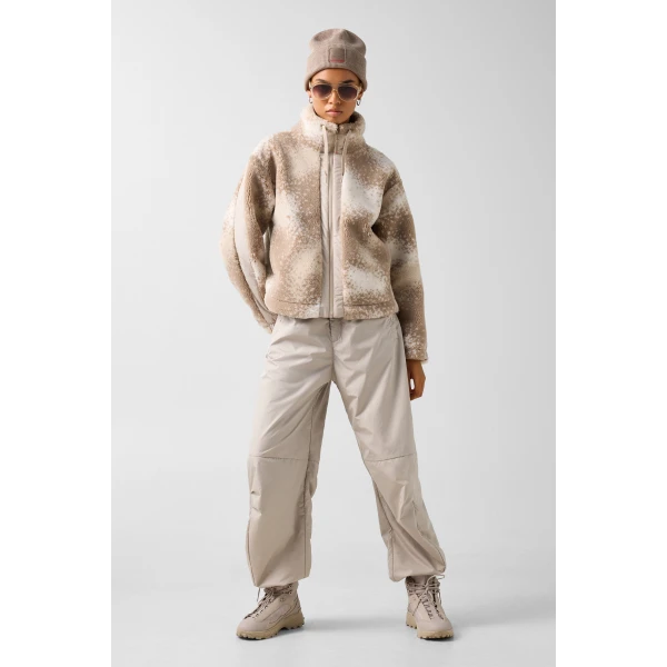 Bogner Ninetta Mid-Layer Teddy Jacket in Beige and Brown, view 6 | Jackets | Coveti
