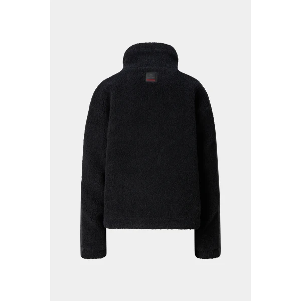 Bogner Ninetta Mid-Layer Teddy Jacket in Black, view 3 | Jackets | Coveti