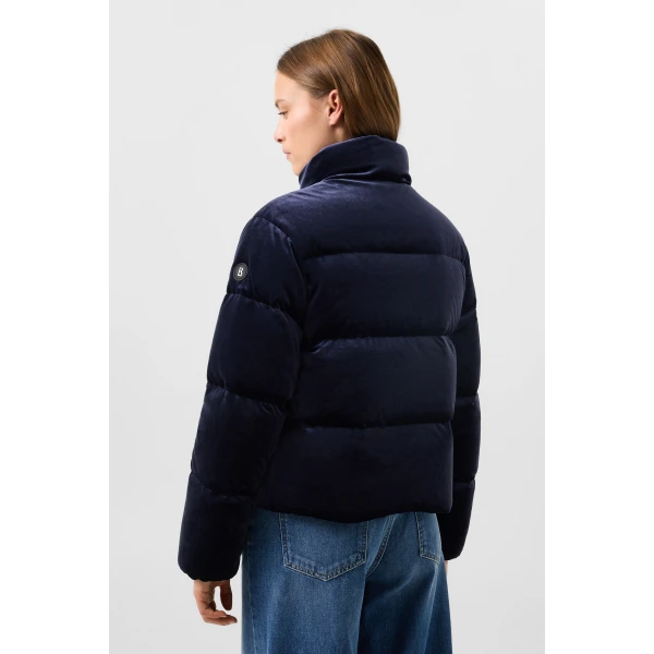Bogner Oliva Velvet Down Jacket in Navy, view 5 | Jackets | Coveti