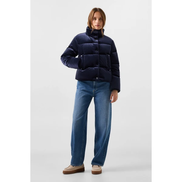 Bogner Oliva Velvet Down Jacket in Navy, view 6 | Jackets | Coveti