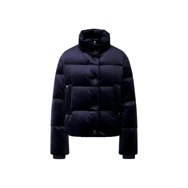 Bogner Oliva Velvet Down Jacket in Navy | Jackets | Coveti