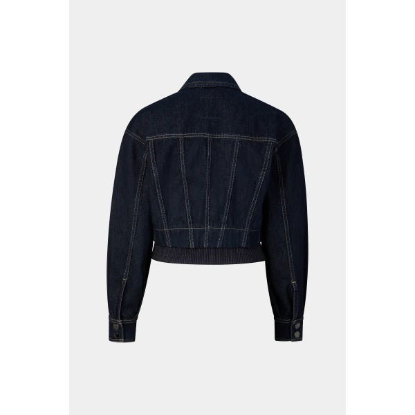 Bogner Panya Denim Jacket in Dark Denim Blue, view 3 | Denim | Coveti