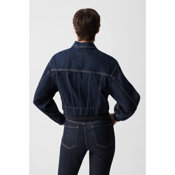 Bogner Panya Denim Jacket in Dark Denim Blue, view 5 | Denim | Coveti