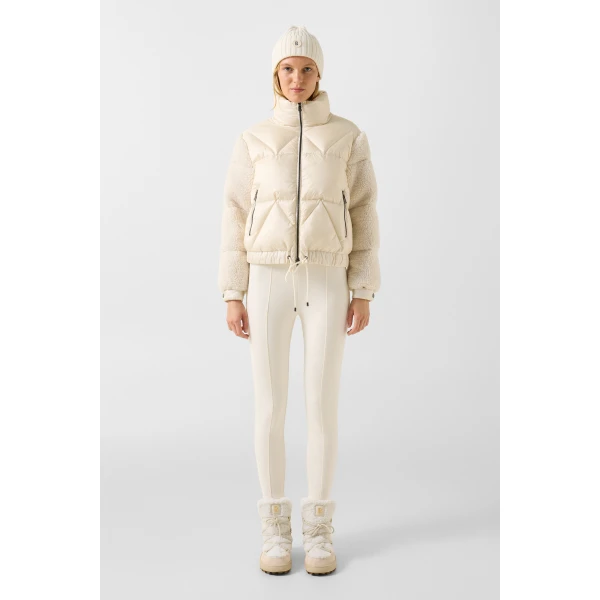 Bogner Quiny Down Teddy Jacket in Off White, view 6 | Jackets | Coveti