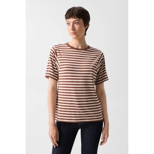 Bogner Raya T-Shirt in Brown and Sand, view 3 | T-shirts | Coveti