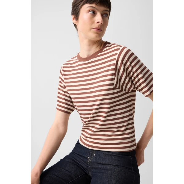Bogner Raya T-Shirt in Brown and Sand, view 6 | T-shirts | Coveti