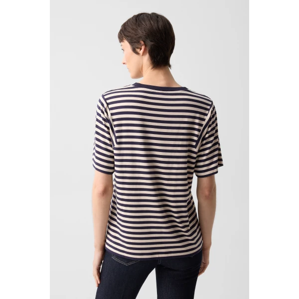 Bogner Raya T-Shirt in Navy Blue and Sand, view 4 | T-shirts | Coveti