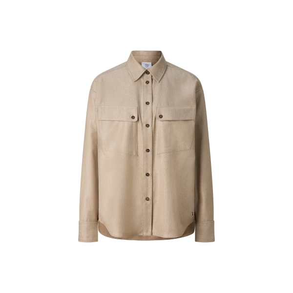 Robyn Virgin Wool Shirt Blouse in Camel
