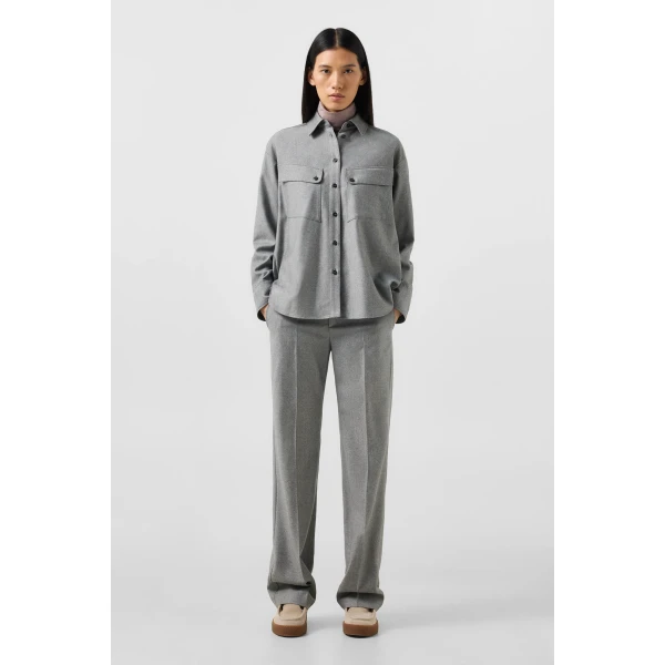 Bogner Robyn Virgin Wool Shirt Blouse in Grey, view 5 | Shirts | Coveti