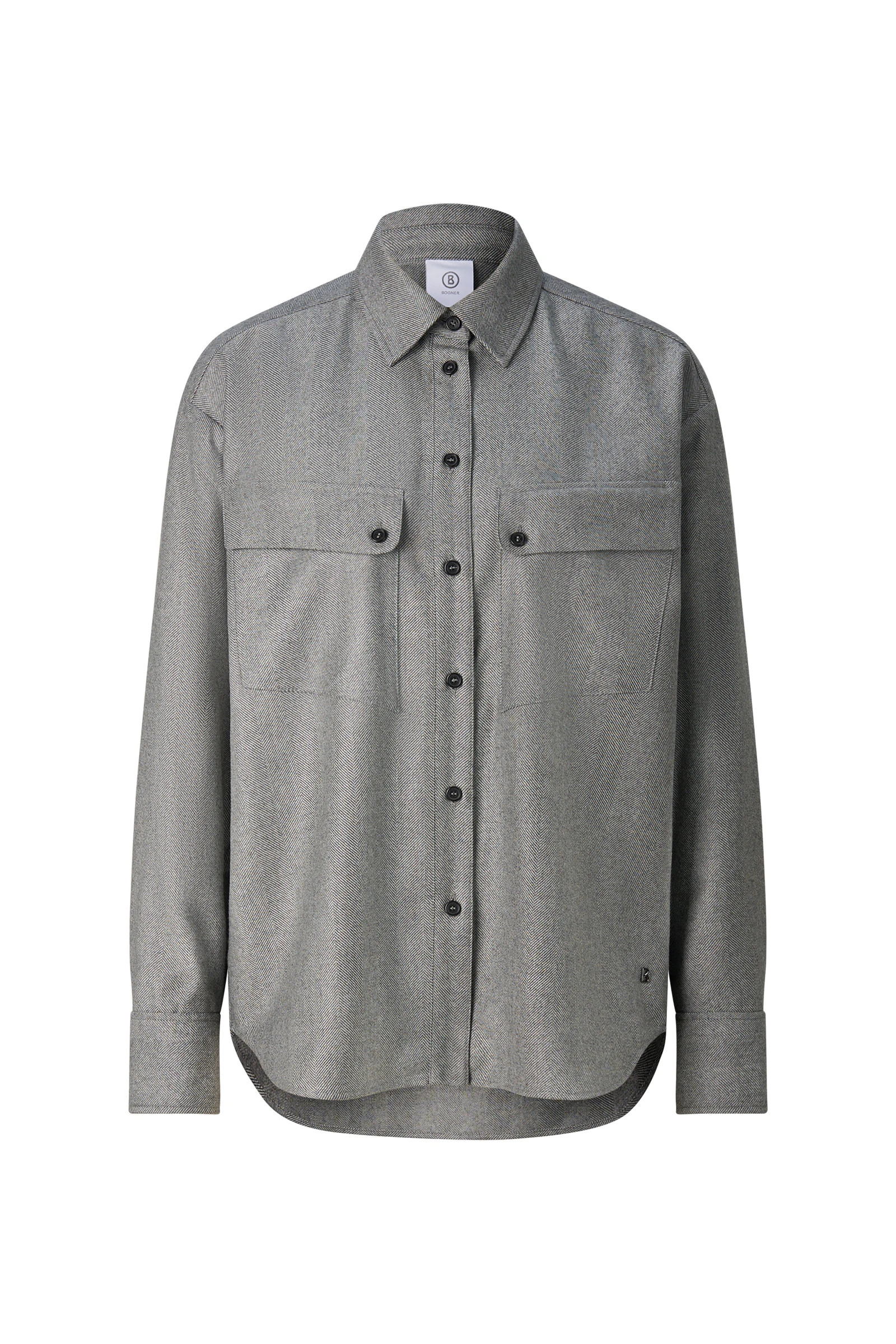 Bogner Robyn Virgin Wool Shirt Blouse in Grey Bogner Robyn Virgin Wool Shirt Blouse in Grey | Shirts | Coveti