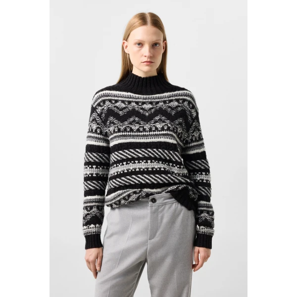 Bogner Rosa Norwegian Jumper in Black and White, view 3 | Sweaters | Coveti