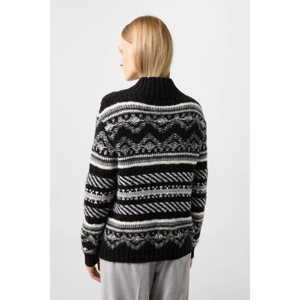Bogner Rosa Norwegian Jumper in Black and White, view 4 | Sweaters | Coveti